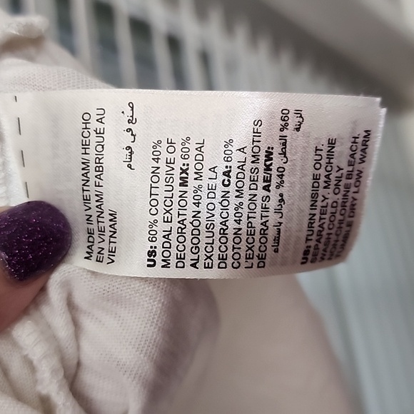 Chico's 3/4 Sleeve Applique Tee sz 3(16/18) - Picture 5 of 9